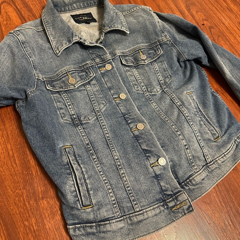 Lucky Brand Tomboy Trucker Jean Jacket — Women’s Size Large — Classic Denim - Picture 7 of 7